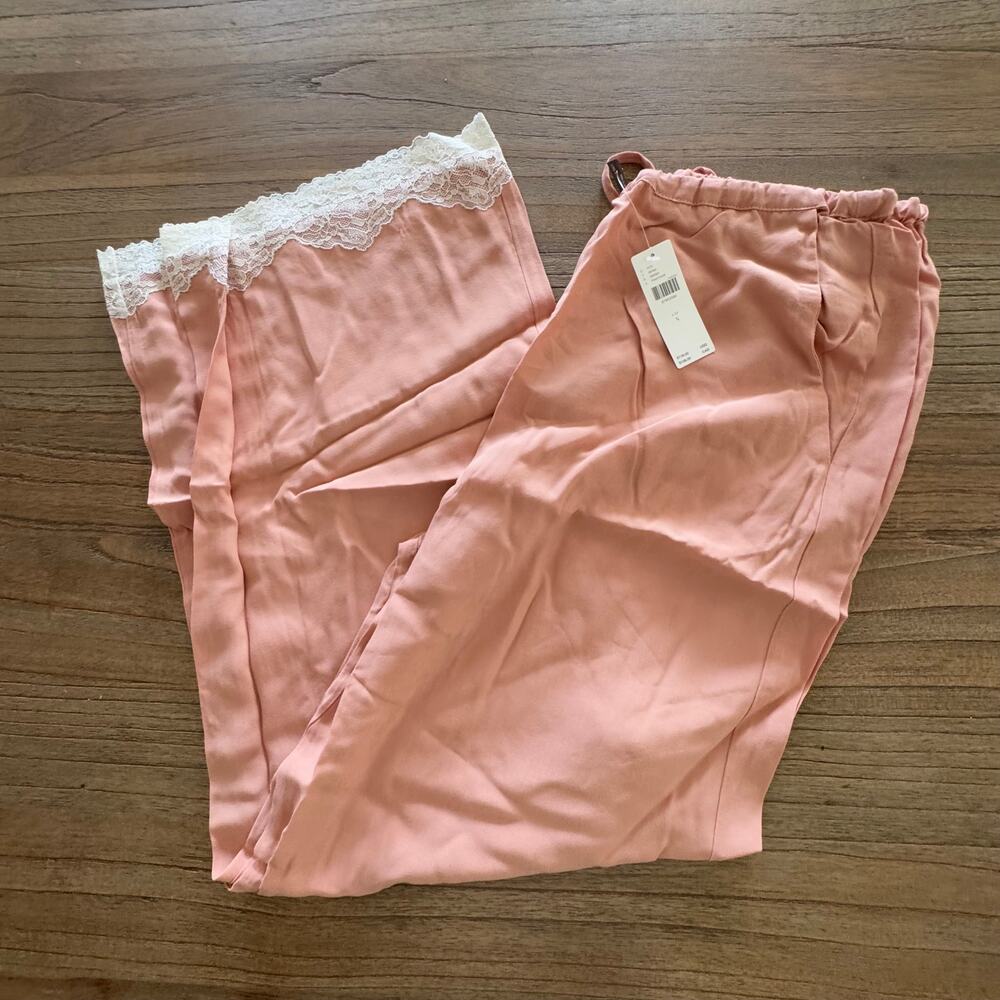 Anthropologie Lace-Trim Silky Pull-On Pants - Size S - Picture 2 of 8